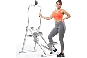 MOMODA Stair Stepper Resistance Adjustable Folding Vertical Climber Machine for Home Gym Full-Body Workout