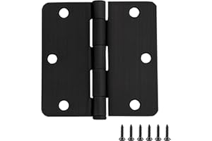 Door Hinges for Interior Doors 3-Pack 3-1/2-inch x 3-1/2-inch, Design House 1/4-inch Radius Steel Door Hinge Door Hardware, Oil Rubbed Bronze, 181370