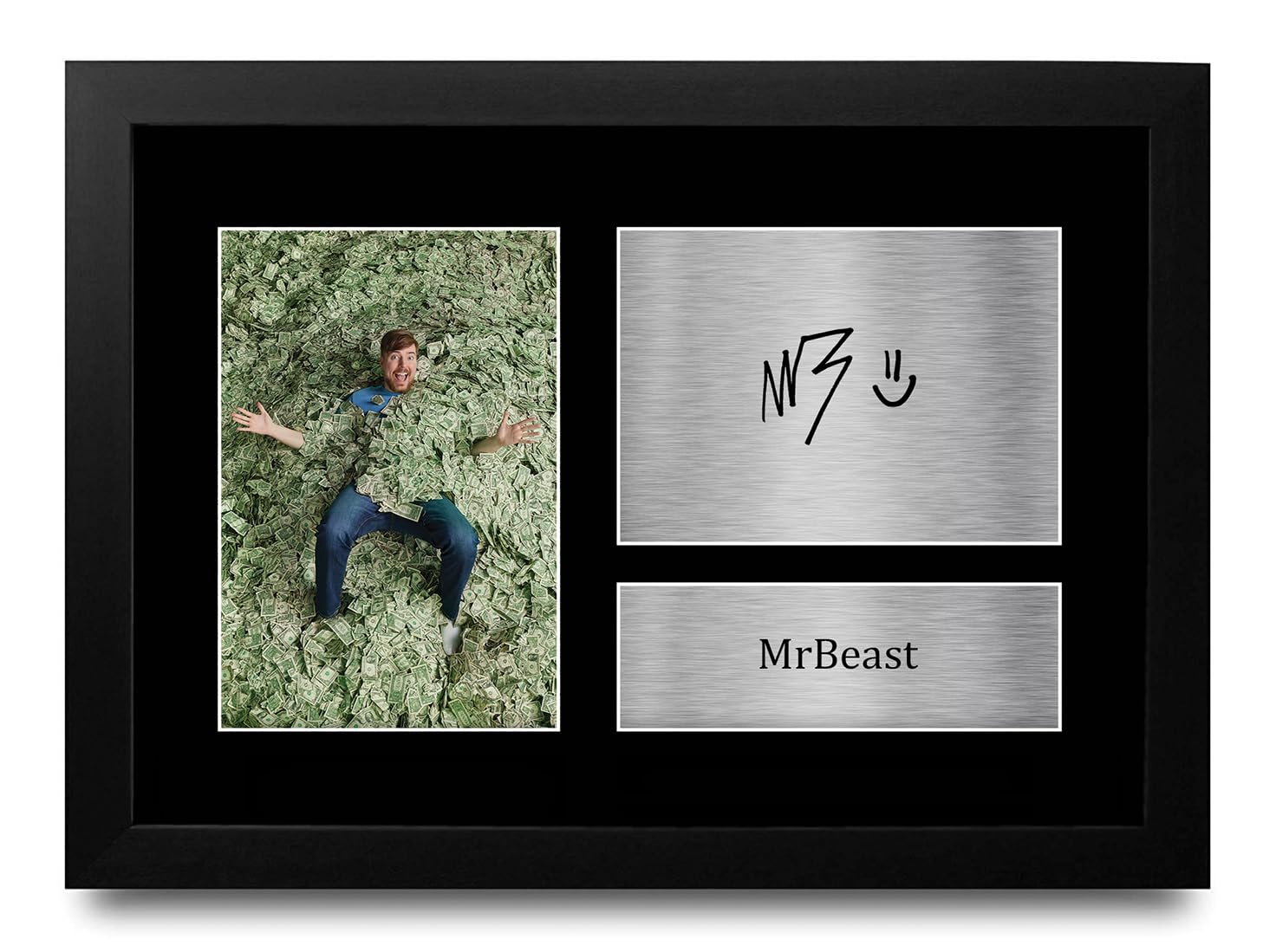 HWC Trading MrBeast Gifts Printed Signed Autograph Picture for Followers & Fans - A4 Framed