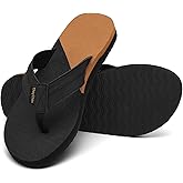 ChayChax Mens Flip Flops Arch Support Comfort Beach Thong Sandals with Ultra Cushion Footbed