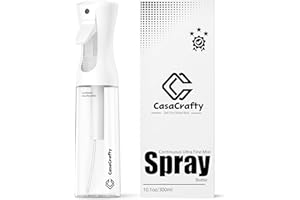 Continuous Spray Bottle for Hair – Fine Mist Water Sprayer 10oz (300ml), Refillable for Hair Styling, Continuous Mist for Pla