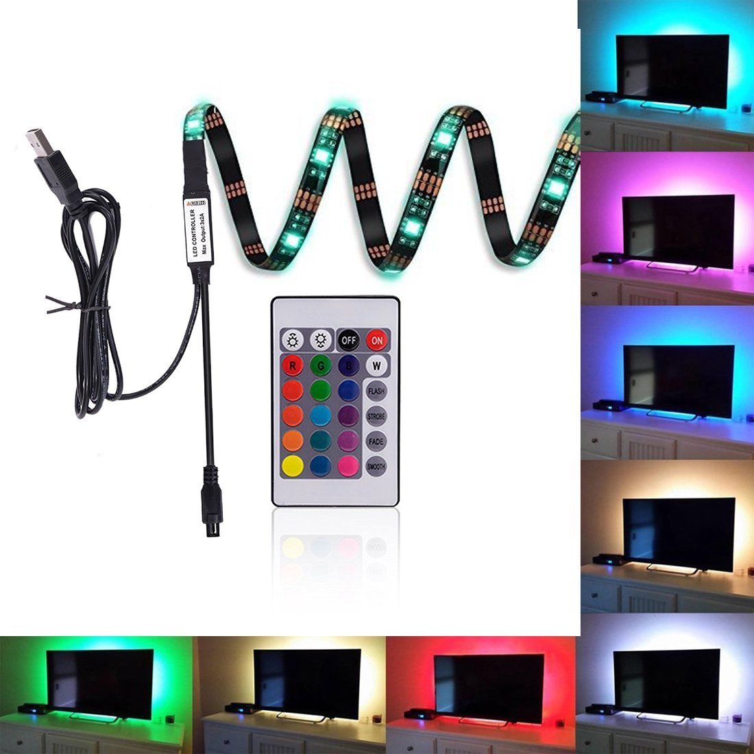 Kohree LED Strips TV Backlight Bias Lighting Kits RGB Lights with
