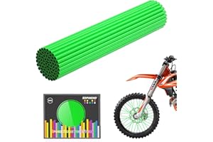 SOPINEKO 72Pcs Spoke Skins Covers Spoke Wraps Wheel Decoration for Motorcycle Bicycle Dirt Bike Wheelchair(Green)