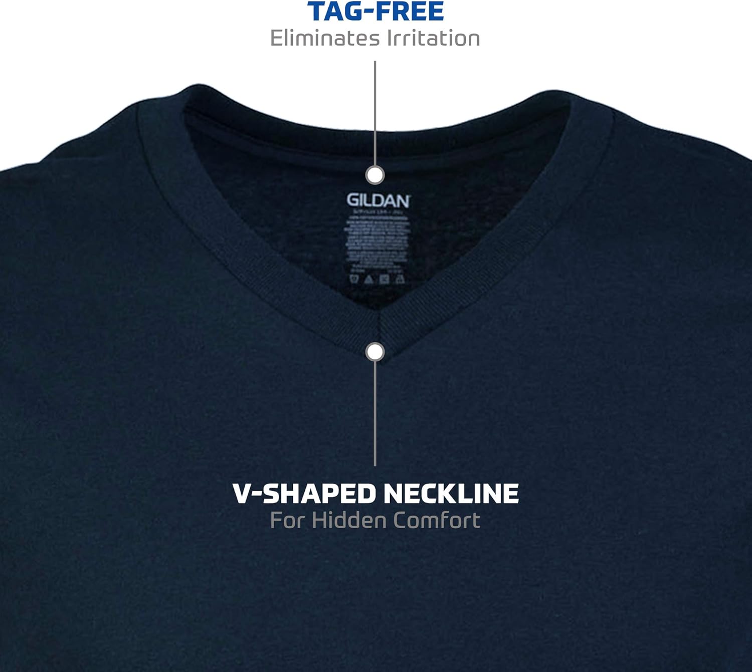 Gildan Men's V-Neck T-Shirts Multipack at  Men’s Clothing store