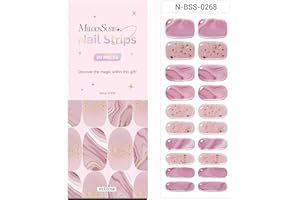 MelodySusie Semi Cured Gel Nail Strips, 20 PCS Gel Nail Stickers, Gel Nail Wraps, UV Light Required, Durable and Salon Quality (Nude Pink Marble)