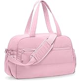 Gym Bag for Women, Travel Duffle Bags with Wet Pocket, Lightweight Carry on Bag Overnight Weekender Duffel Bag, Water Resistant (Bright Pink)