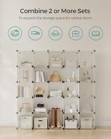 SONGMICS Modular Shoe Cabinet 16 Cubes Cream White LPC442M01 view 5