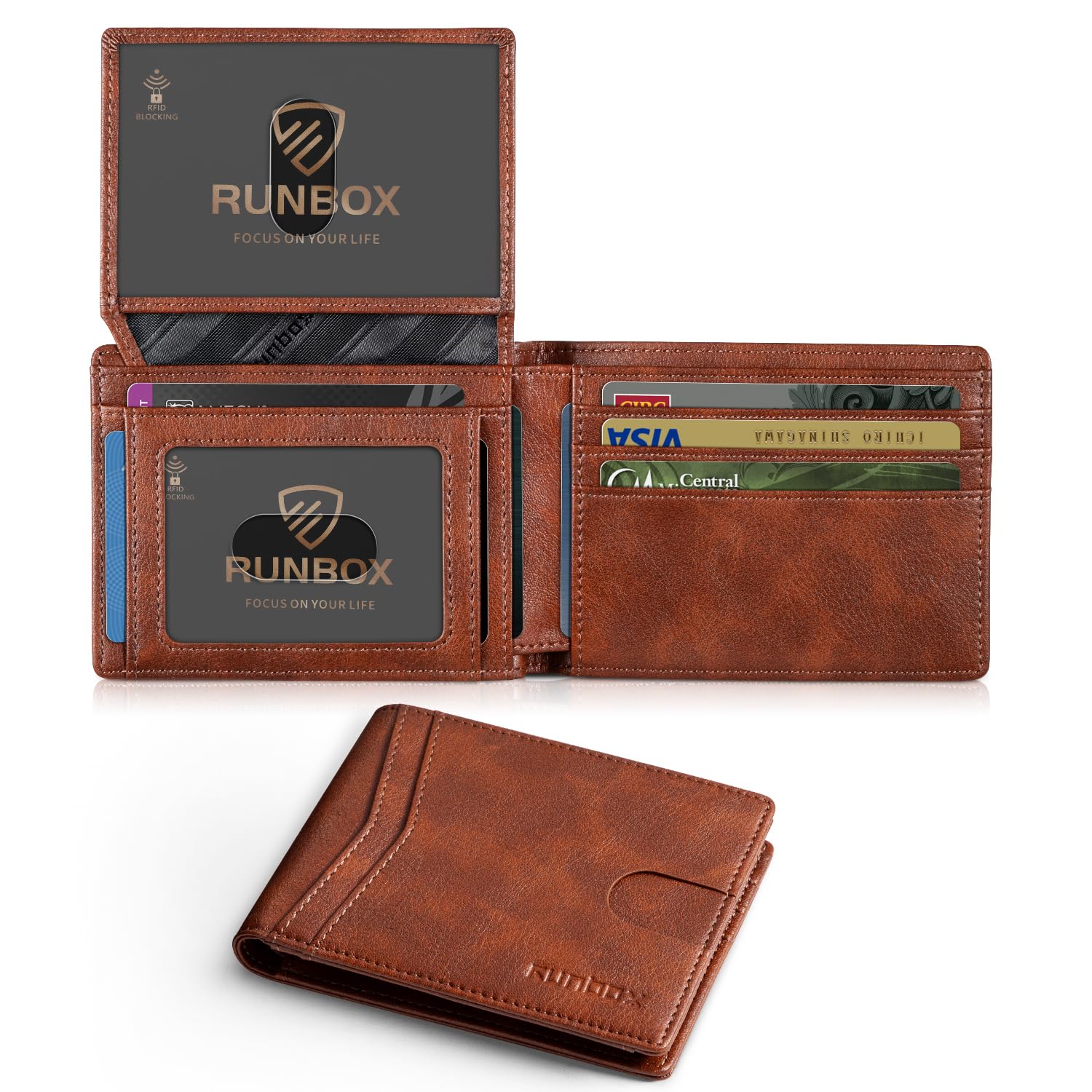 RUNBOX Wallet for Men and Women Slim Rfid Leather 2