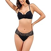 AIRCUTE Womens Soft Absorbent Underwear-Urinary Incontinence Bikini, Seamless Full Lace Panties for Bladder Leaks, 1 Pack