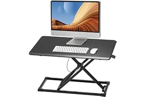 75cm Height Adjustable Standing Desk Converter, Sit to Stand Desktop Riser for Monitor and Laptop, Ergonomic Workstation for 