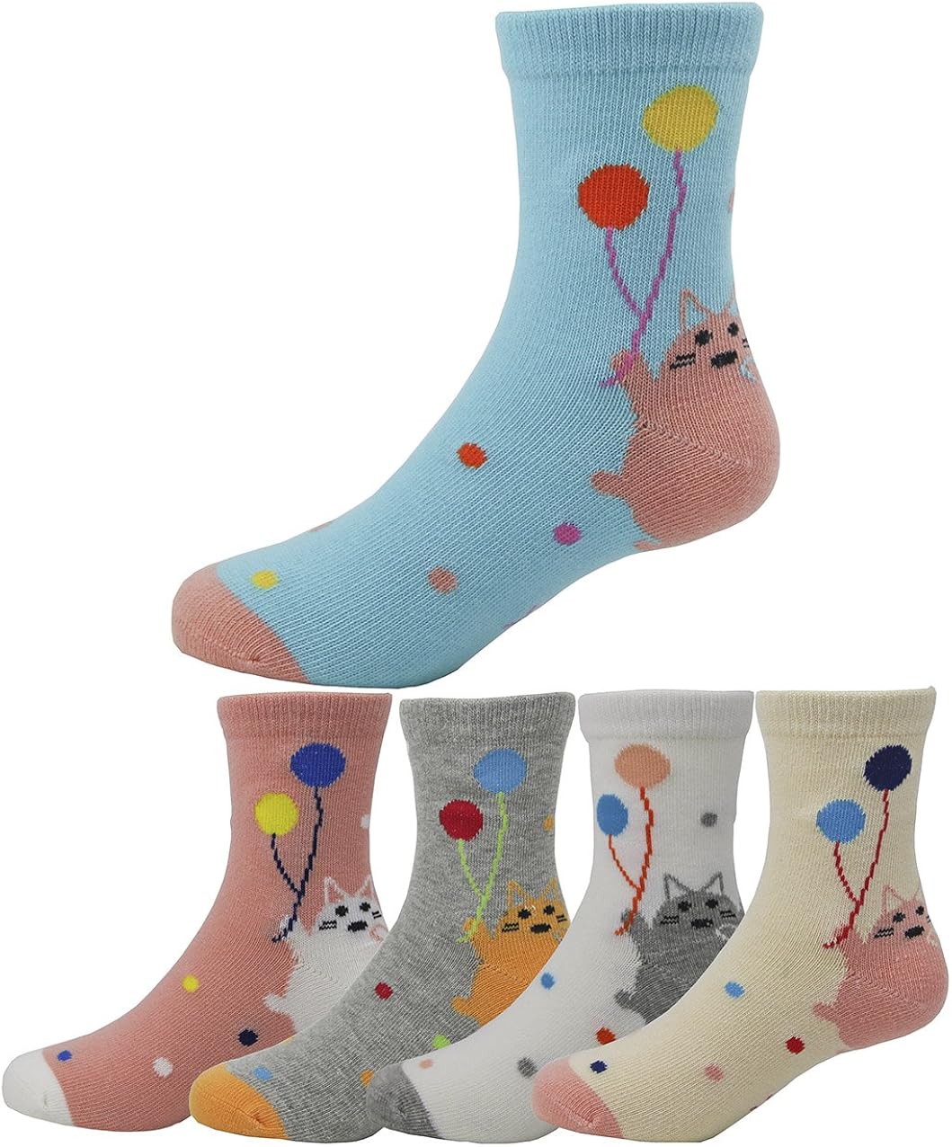 5Pack Kids Toddler Girls Fashion Cotton Cute Crew Socks
