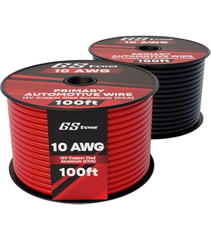 10 Gauge Car Audio Primary Wire (100ft–Red, Black)- Remote, Power/Ground Light E - Foto 3