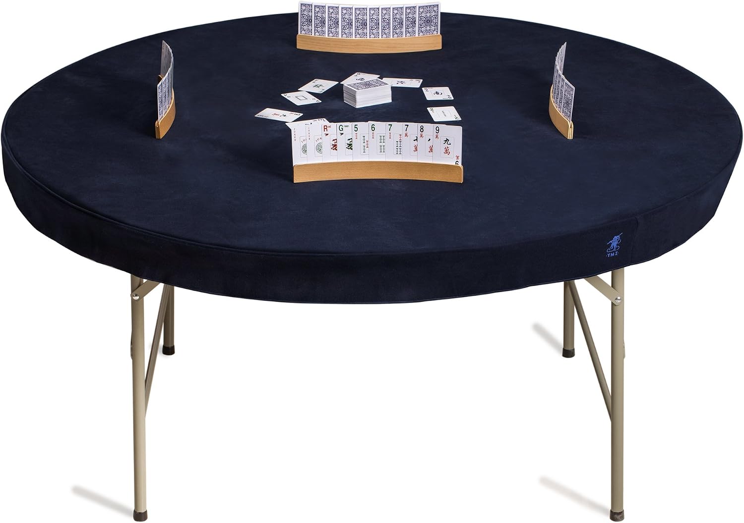 Yellow Mountain Imports Professional Grade Blue Round Table Cover for Card Games Mahjong, Board Games, Dice Games, and More - Image 4