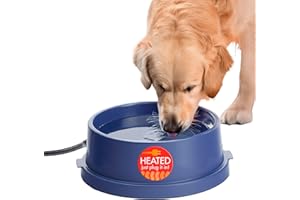 K&H Pet Products Thermal-Bowl Heated Water Bowl for Cats & Dogs Outside, Safety Listed Outdoor Heated Dog Dish for Pets, Automatic No Freeze, Anti Chewy Cord - 96 Ounces Blue 25W
