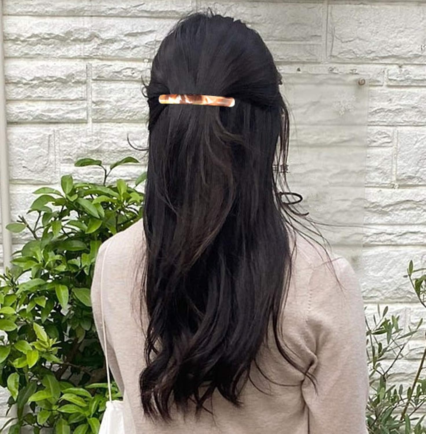4 Pcs Skinny Hair Barrettes for Women, Colorful Small Barrette Clips for Thin Fine Hair, Celluloid Automatic French Hair Clips for Women Ladies : Beauty