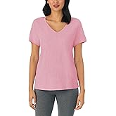 Nautica Womens Sleep Shirt - Lightweight, Breathable Pajama Top - Cotton Knit Jersey V-Neck Sleepwear and Loungewear