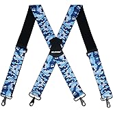 MELOTOUGH Men's Suspender 1.5/2 Inch Wide Suspenders Full Elastic X Back Suspender with Snap Hooks