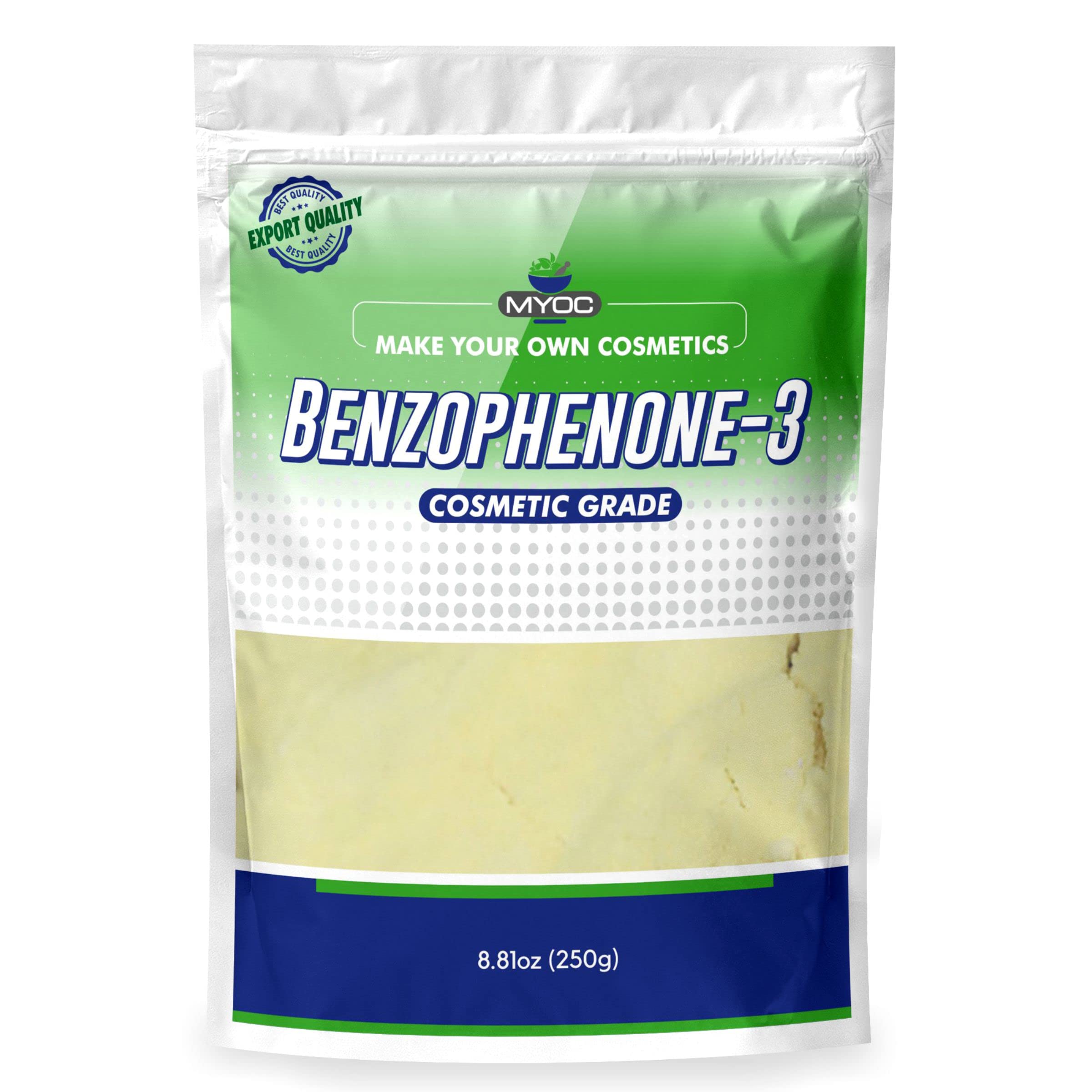 MYOC benzophenone, (250 gm)- Cosmetic grade, no adulterants, non-GMO, skin care and hair care and used in sunscreen, acne cream, color cosmetics and fragrances
