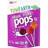 YumEarth Organic Vitamin C Pops Variety Pack, 40 Fruit Flavored Favorites Lollipops, Allergy Friendly, Gluten Free, Non-GMO, 