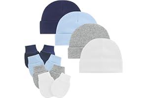 Zando Baby Hats and Mittens Newborn Hospital Hat Essentials Warm Knit Beanie Safety Anti-Scratch for Boys Girls 0-6M