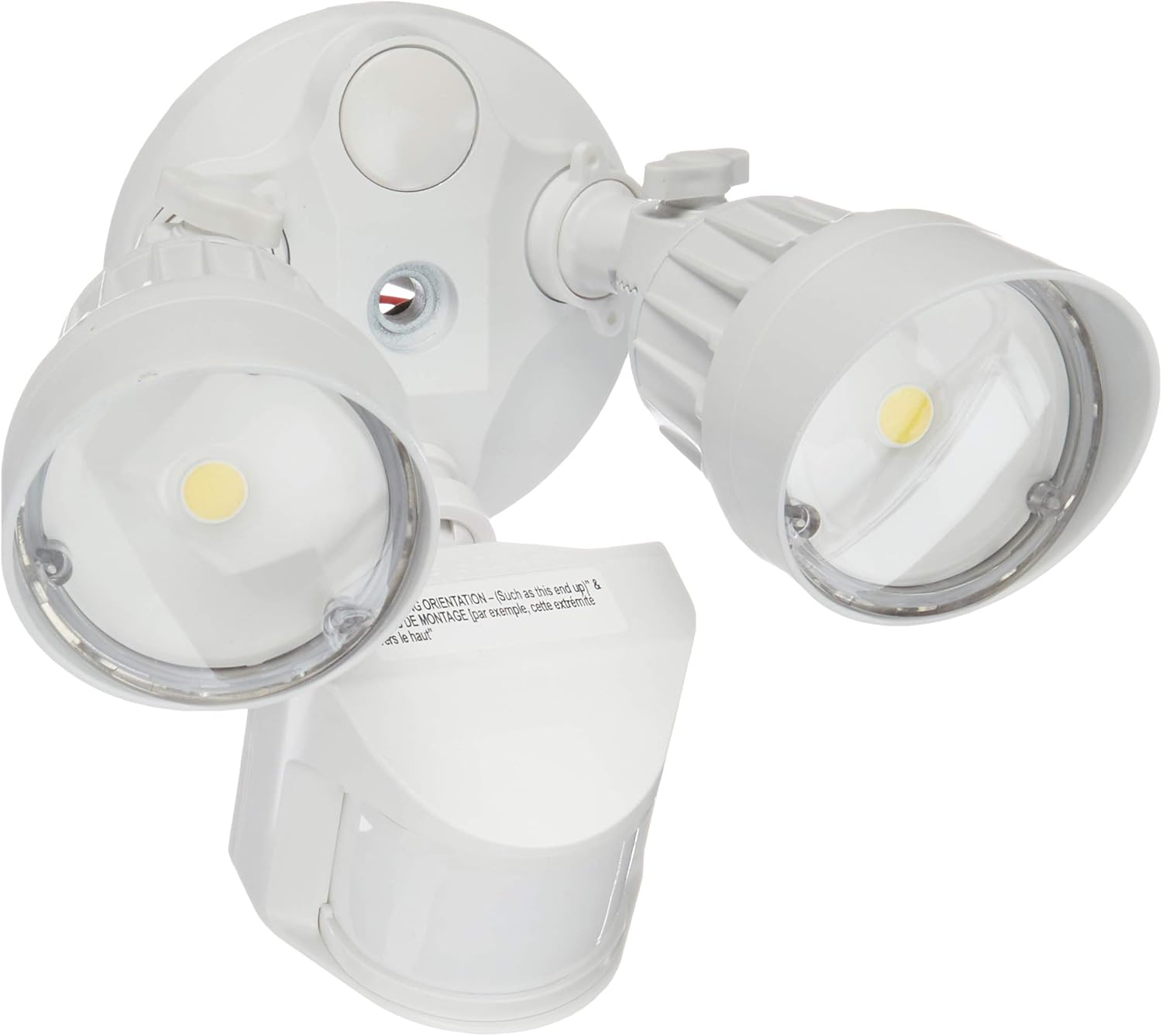 LEDPAX Technology LED Security 20W (100W Equivalent) Motion Sensor Light 800 Lumens, 5000K, Waterproof IP65, UL Listed, 2-Head, White