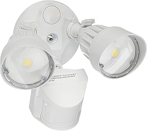 LEDPAX Technology LED Security 20W (100W Equivalent) Motion Sensor Light 800 Lumens, 5000K, Waterproof IP65, UL Listed, 2-Head, White