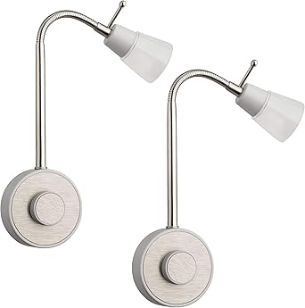 sebson 2x lampara enchufe led regulable luz enchufe nocturna 2w luz lectura pared flexible