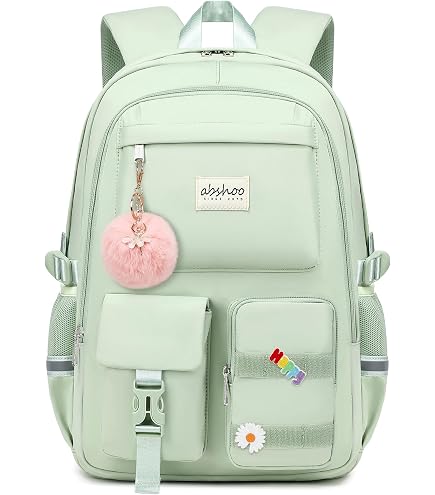 abshoo School Backpack for Girls Bookbag with Lunch Bag Teen Girls School Bag Travel Daypack (Olive Green)