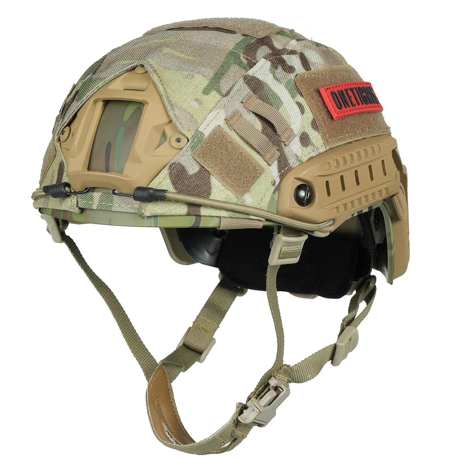 Onetigris Tactical Helmet - Airsoft Fast Helmet PJ Type Military With Cover & Nvg Mount Goggles for Cqb Shooting Paintball, Camo
