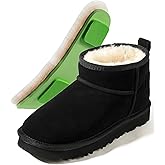 Mel&Syd 100% Australian Sheepskin Mini Boots with Arch Support Options - Warm Down to -40°F (-40°C) Thermal Ankle Booties - Waterproof Suede & Breathable Winter Shoes for Urban Commute & Office Wear