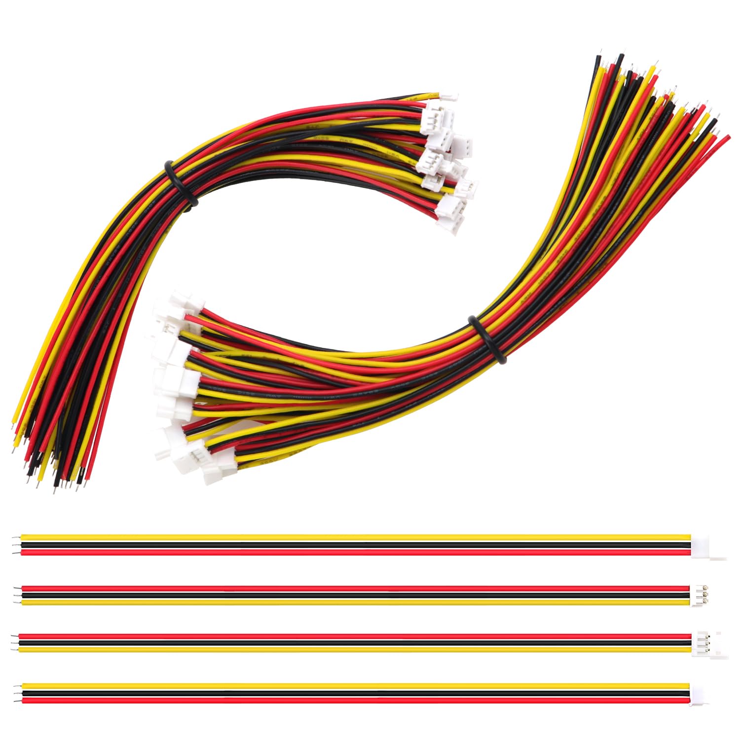 Lyeteung 20 Pairs Mini Micro JST-ZH 1.5 Plug Connector, JST 3 Pin Micro Electrical Male and Female Connector Plug Wire Cable, with 150mm 26AWG Wire