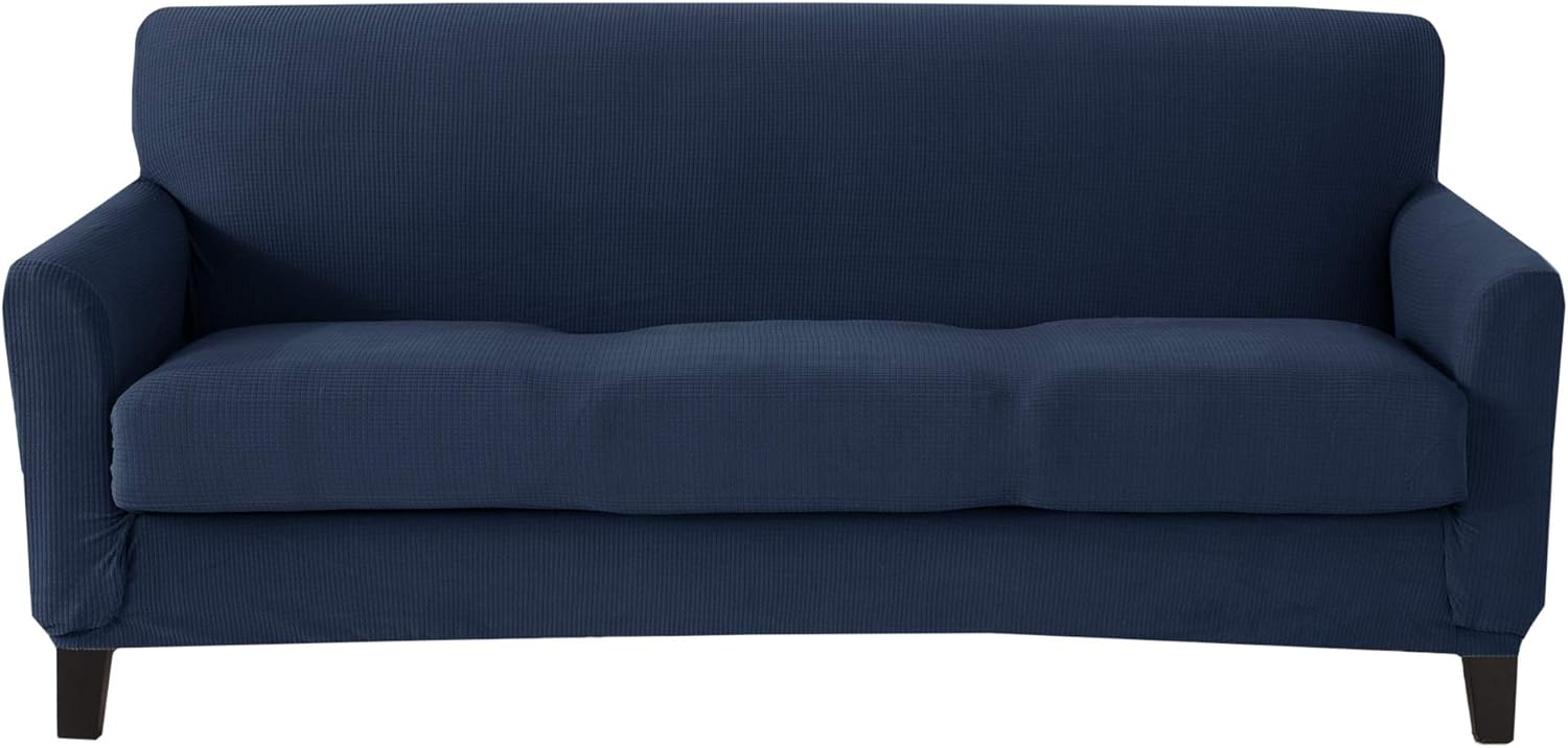 Great Bay Home Popcorn Textured Chair Slipcover. Form Fit, Slip Resistant, Strapless Slipcover. Stretch Arm Chair Slipcover. Kova Collection (Chair, Frost Gray): Furniture & Decor