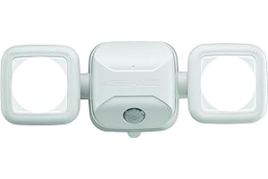 MR BEAMS Beams MB3000 High Performance 500 Lumen Wireless Battery Powered Motion Sensing LED Dual Head Security Spotlight, White, 1-Pack