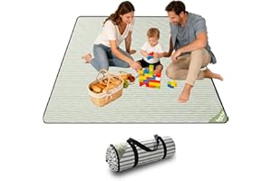 SunnyTrail Extra Large Waterproof Picnic Blanket 80"x80" – Sandproof Outdoor Mat for Beach, Park, Grass, Lawn, Camping, Wedding Registry Must Have, Foldable & Portable Rug for Family Picnics