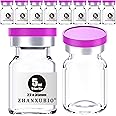 ZHANXUBIO Sterile Empty Vials with Self Healing Injection Port and Aluminum Plastic Cap,Sterile Package (5ml Clear 10PCS)