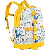 VASCHY Dinosaur Toddler Backpack, Cute Little Boys Girls Kids Schoolbag Bookbag w Chest Strap