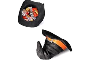 EHUOYAN Halloween Witch Hat Candy Bowl Resin Witch Decor for Candy Keys and Entryway Table Large Decorative Bowl for Halloween Indoor Outdoor Decorations Orange