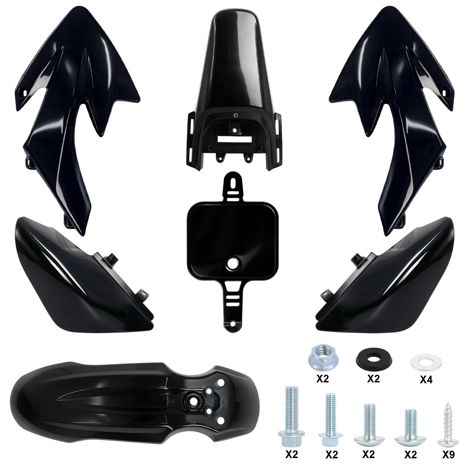 Photo 1 of ***MISSING PARTS***
Podoy CRF50 Body Fender Kit for Compatible with XR50 XR 50 CRF 50 SDG SSR Pit Dirt Motor Trail Bike Black with Bolt Work Fairing Plastic (black)