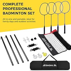 BAGAIL Outdoor Badminton Net Set with Anti-Sag
