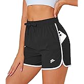 MAGCOMSEN Women's Athletic Shorts with Pockets Quick Dry Lightweight 3.5" Running Gym Workout Shorts Hiking Sport
