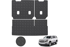 TTX LIGHTING Cargo Liner & Backrest Mat for 2015-2020 Chevrolet Tahoe/GMC Yukon(Not for XL) - Custom Fit PU Leather Trunk Liner - All Weather Cargo Mats for Chevy Tahoe/GMC Yukon 2015-2020