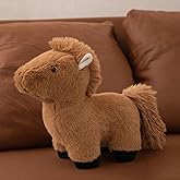 PEACH CAT Horse Stuffed Animal 8" Cute Horse Plush Soft Plushies Toys Gifts for Kids Brown