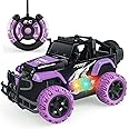 Tcvents Remote Control Car for Girls, 1:20 Scale Rc Cars Remote Control Truck Car Toy Vehicles for Kids Age 3-5, Rc Truck Racing Car with 3 Color Lights for Kids 5-7 8-12 Birthday Gift, Purple