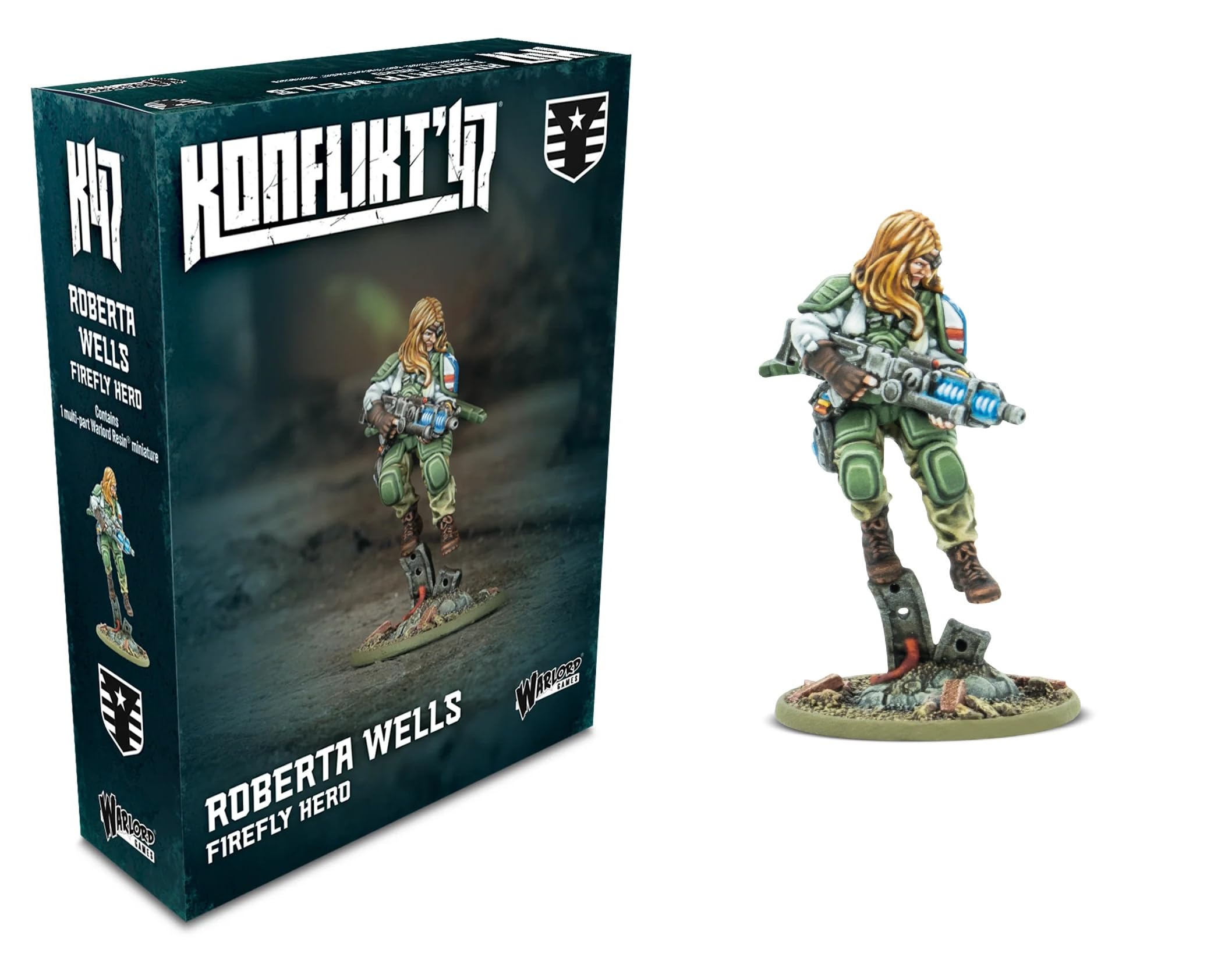 Warlord Games Roberta Wells - Firefly Hero - United States Miniature for Konflikt 47 Highly Detailed 28mm Scale Miniature