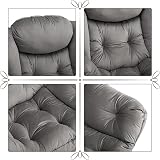 HollyHOME Velvet Armchair Dark Gray with Steel Frame 95x80x64 cm view 7