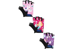 Boao 3 Pairs Christmas Kids Bike Gloves Gift Kids Half Finger Fingerless Workout Gloves Non-Slip Gel for Bike Motorcycle