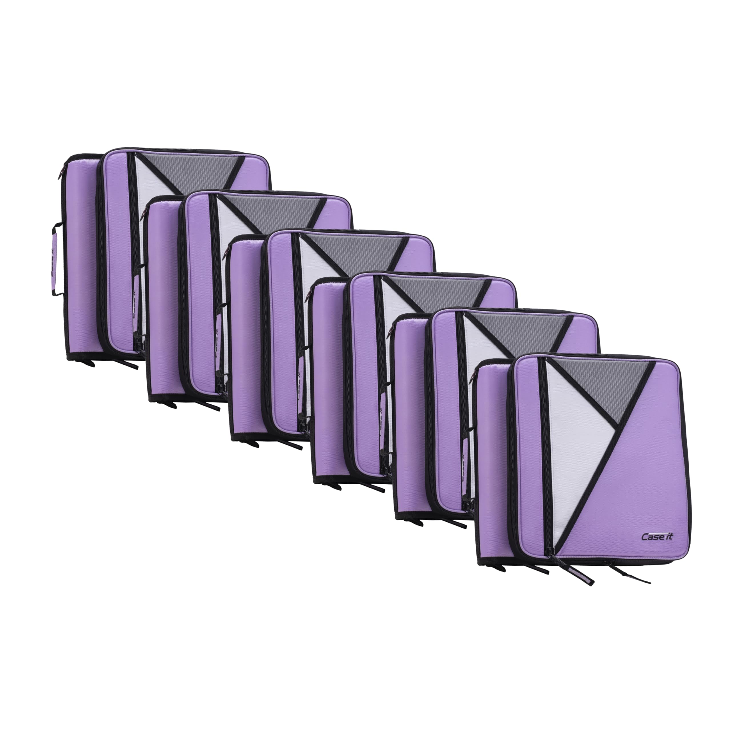 Case-it Universal Zipper Binder | 2-Inch O-Rings, 13-Inch Laptop/Tablet Padded Pocket, 400 Sheet Capacity, Multiple Storage Pockets & Shoulder Strap | School & Office Organizer | LT-007 Lavender Image