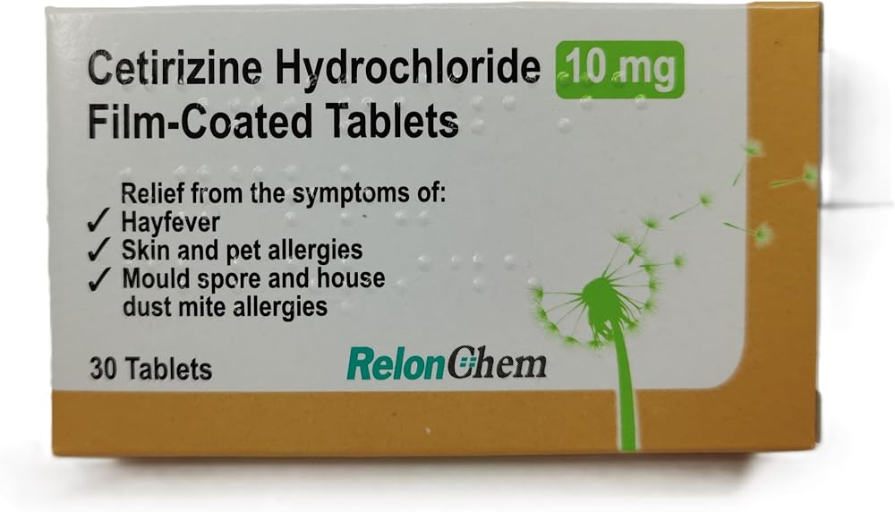 Relonchem Cetirizine 10mg Hayfever Relief 30 Tablets Brand New