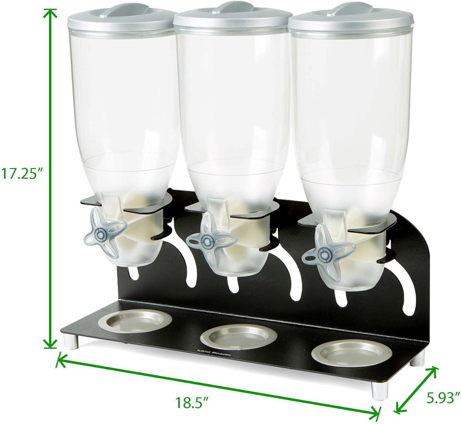 Mind Reader Metal Triple Cereal Dispenser, Black: Kitchen & Dining
