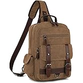 Vintage Messenger Bag, Canvas Backpack for Travel, Men's Shoulder Bag, Dual-use Bag for Hand Carry and Crossbody Carry